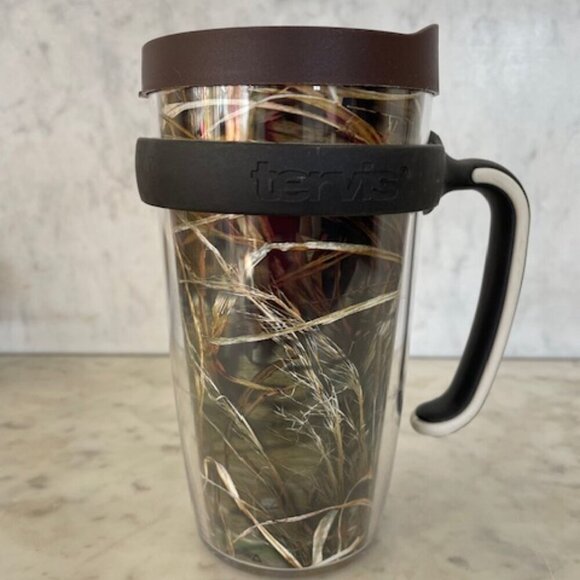 TERVIS Realtree Fall Grass Leaf Print 16 oz Tumbler, Lid & Carry Handle - Picture 2 of 16